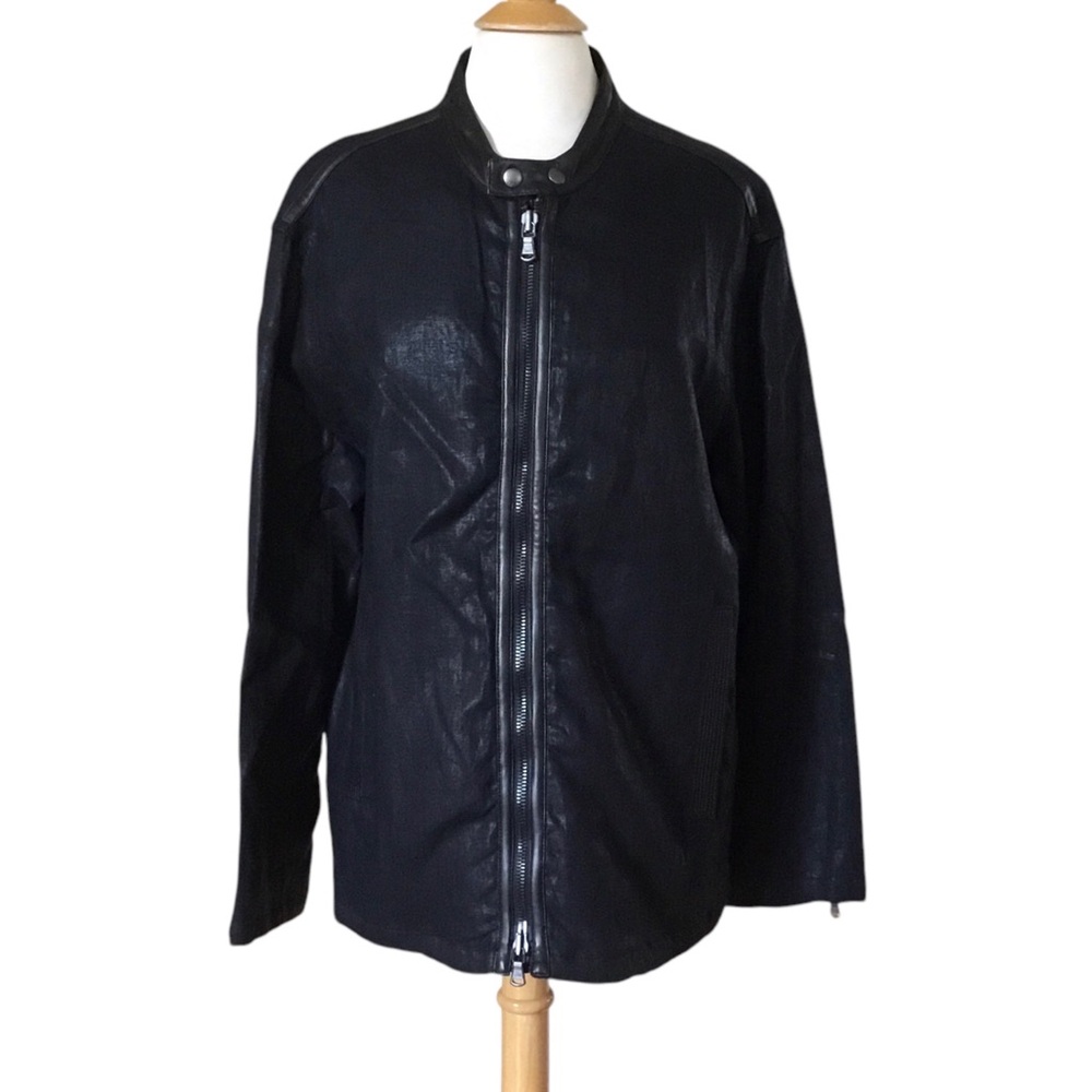 John Varvatos Black Leather Jacket